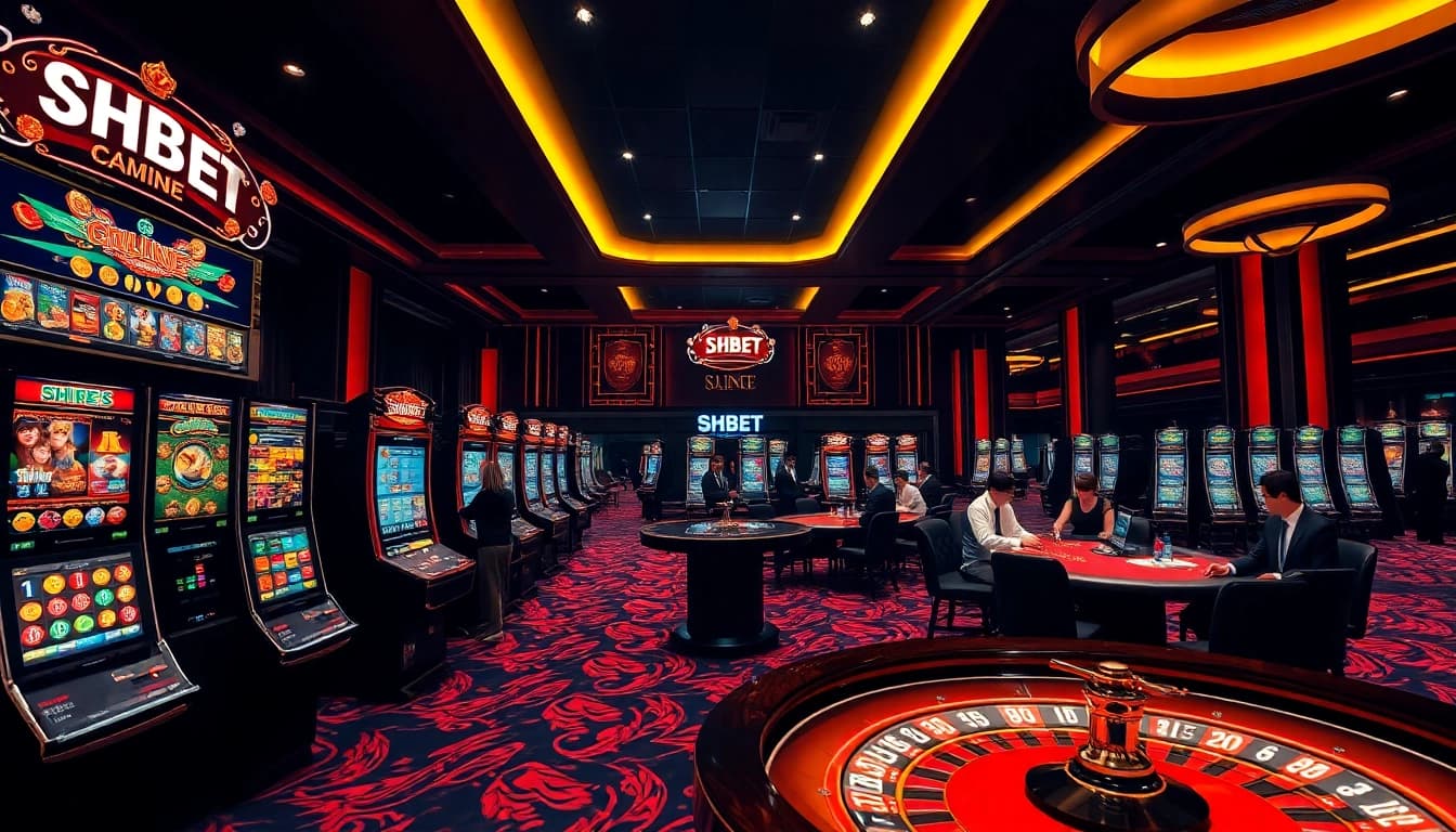 Experience Shbet's thrilling casino atmosphere with vibrant games and professional dealers.