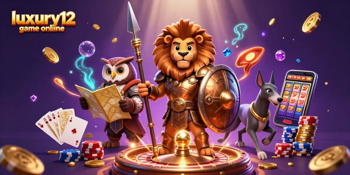 Experience the excitement of the luxury12 game online with a thrilling casino illustration featuring vibrant characters and dynamic elements.
