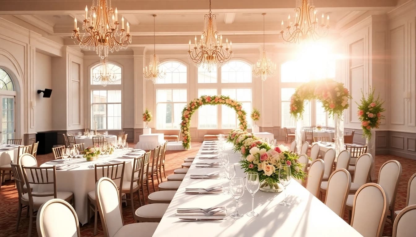 Stunning Wedding Event Space Jacksonville with elegant decor and floral arrangements.