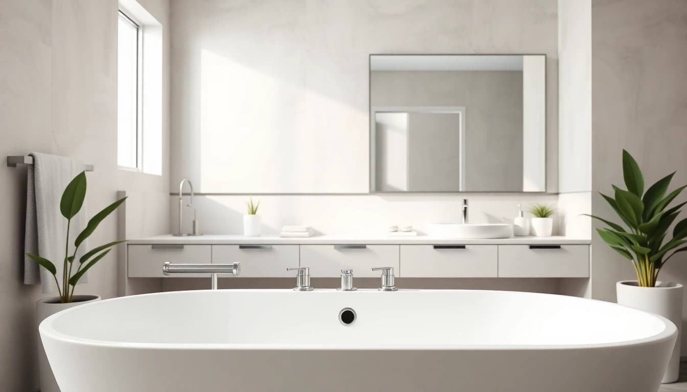 Transform your small bathroom remodel with modern fixtures and minimalist design.