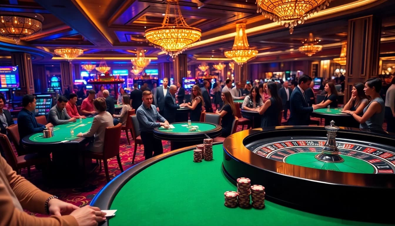 Engaging scene of reddit csgo gambling sites showcasing an energetic casino atmosphere.