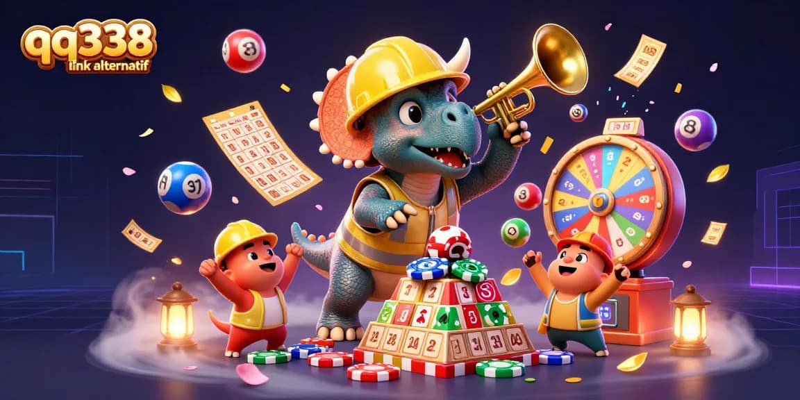 Celebrate winning strategies with qq338 link alternatif in a vibrant 3D gambling scene.