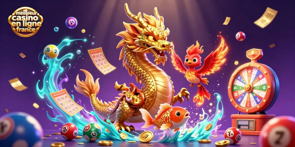 Jouez au meilleur casino en ligne France, avec des dragons, phénix et éléments de loterie captivants.