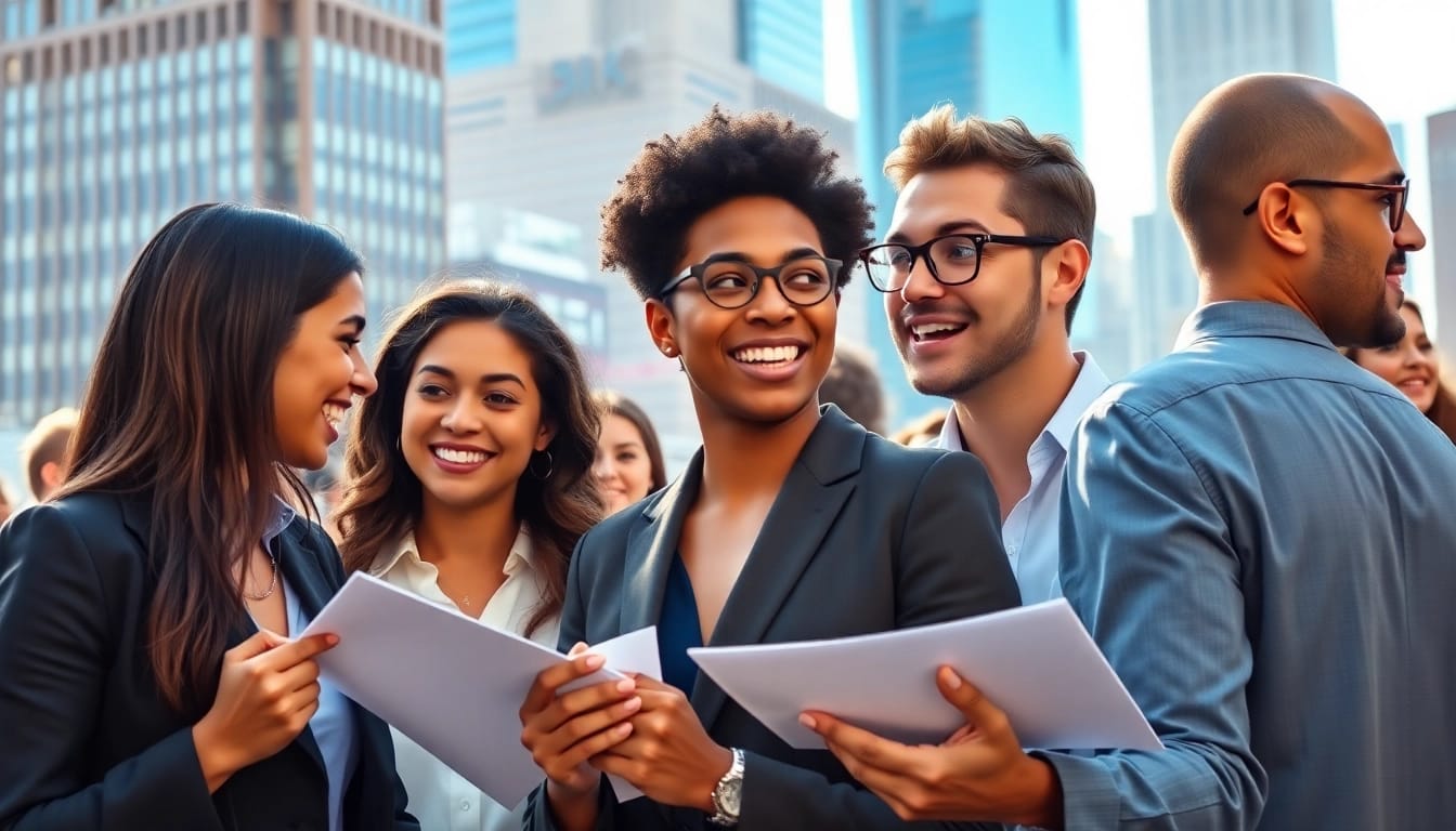 Networking at a professional job fair for free job post new york.