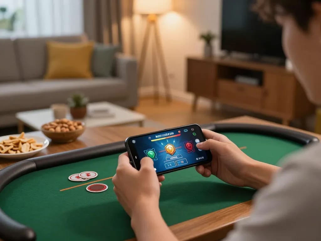 Experience mobile gaming with sunwinapk on a cozy evening, showcasing strategic gameplay.