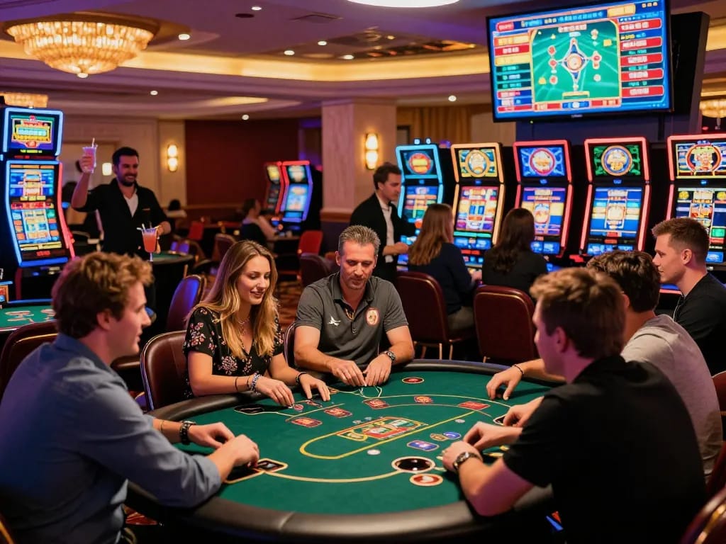 Exciting gaming experience at Go88 online casino with players engaging at tables.