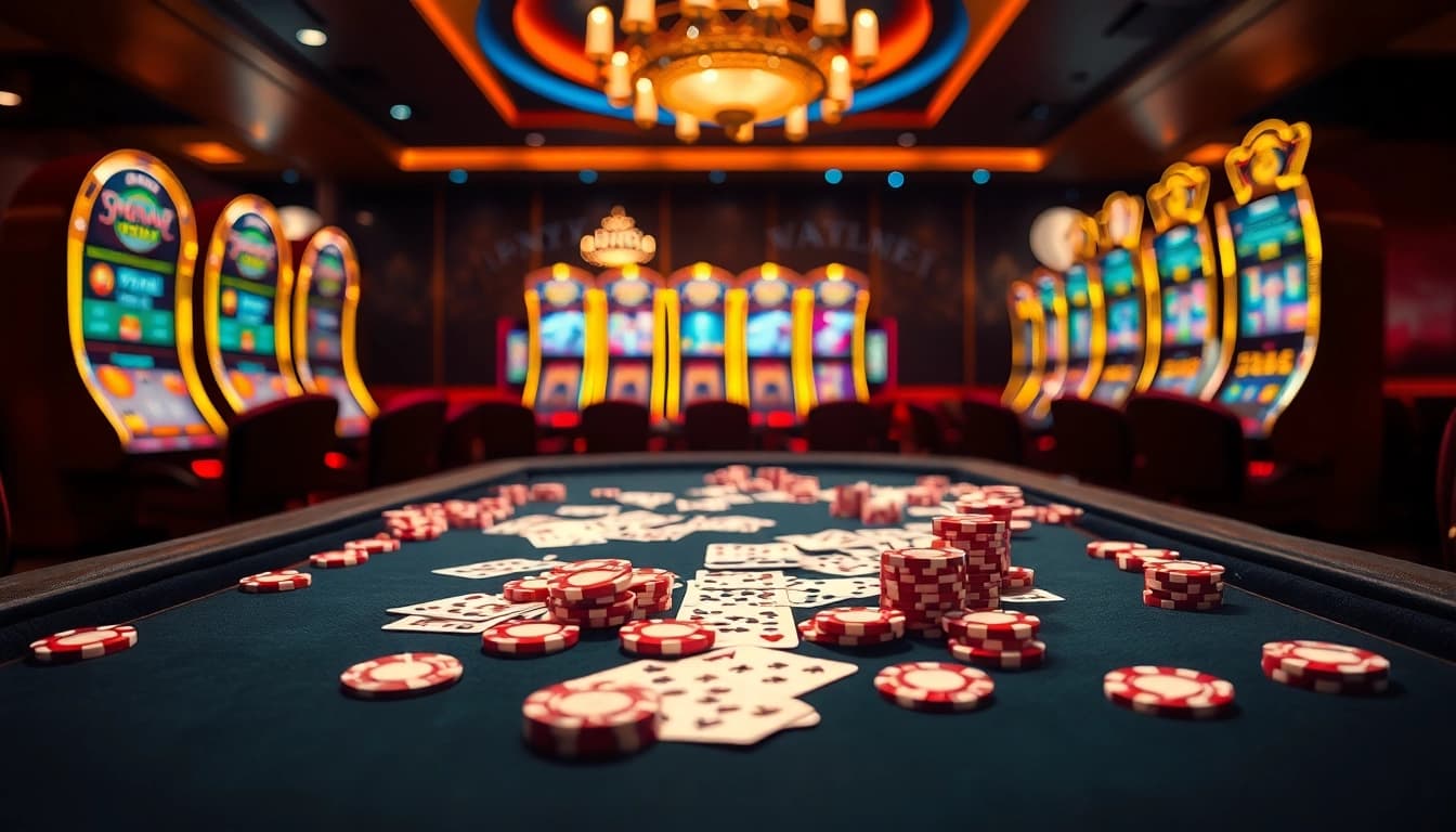 Experience the excitement of poker with immersive visuals featuring 'porn ai' themes in a vibrant casino setting.
