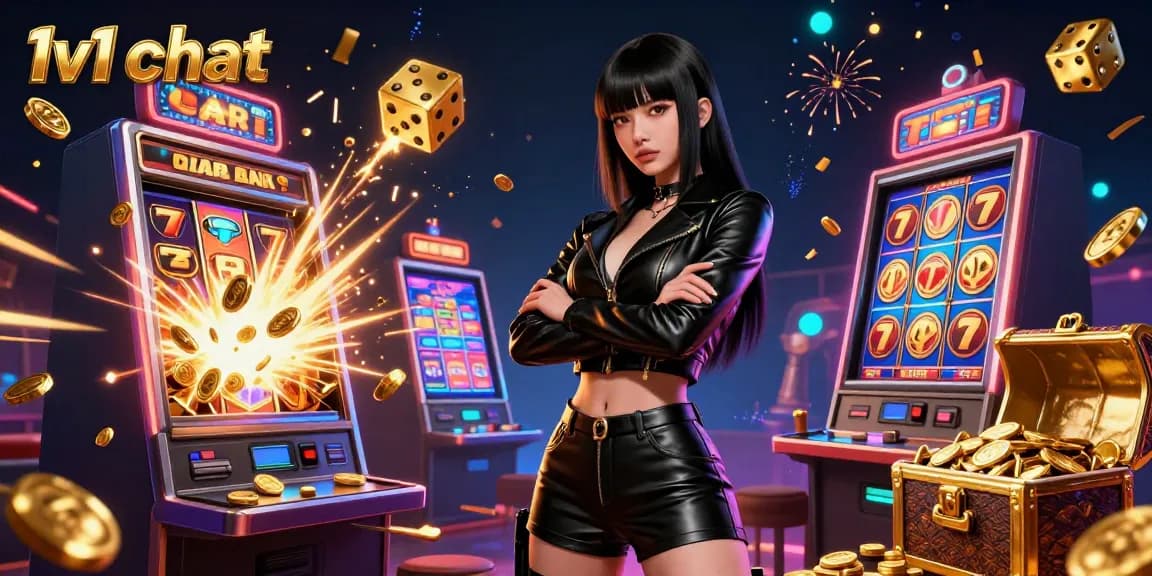 Engage in thrilling 1v1 chat video calls while enjoying exciting jackpot moments in a vibrant casino scene.