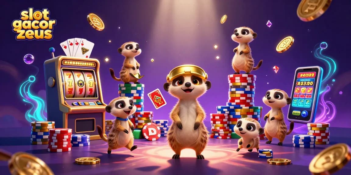Experience vibrant action at slot gacor zeus with 3D meerkats celebrating big wins in a dynamic casino.