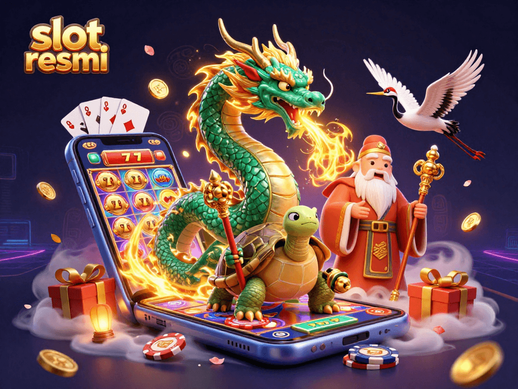 Experience thrilling slot resmi wins with a vibrant scene featuring a jade dragon and traditional symbols.