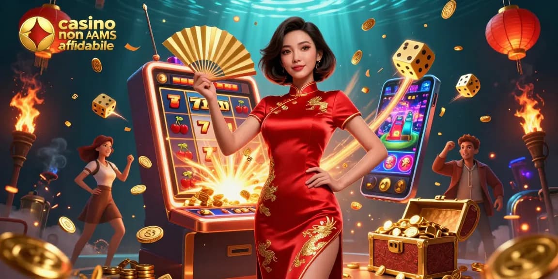 Scopri il brivido del casino non AAMS affidabile con scene dinamiche di elementi di gioco entusiasmanti e visivi accattivanti.