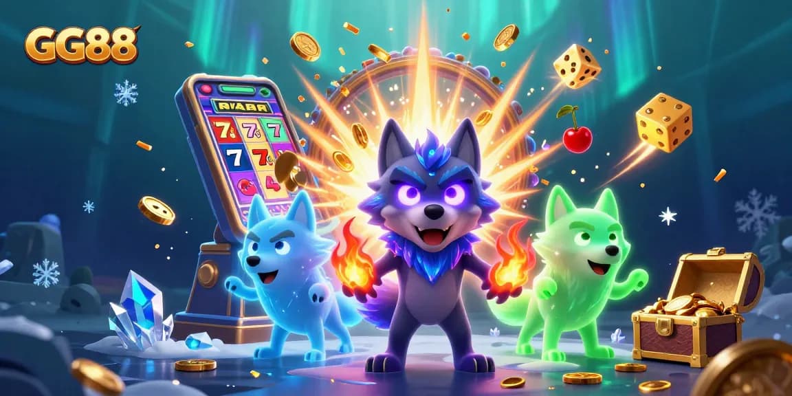 Win exciting rewards at GG88 with captivating 3D casino adventures in a vibrant illustration.