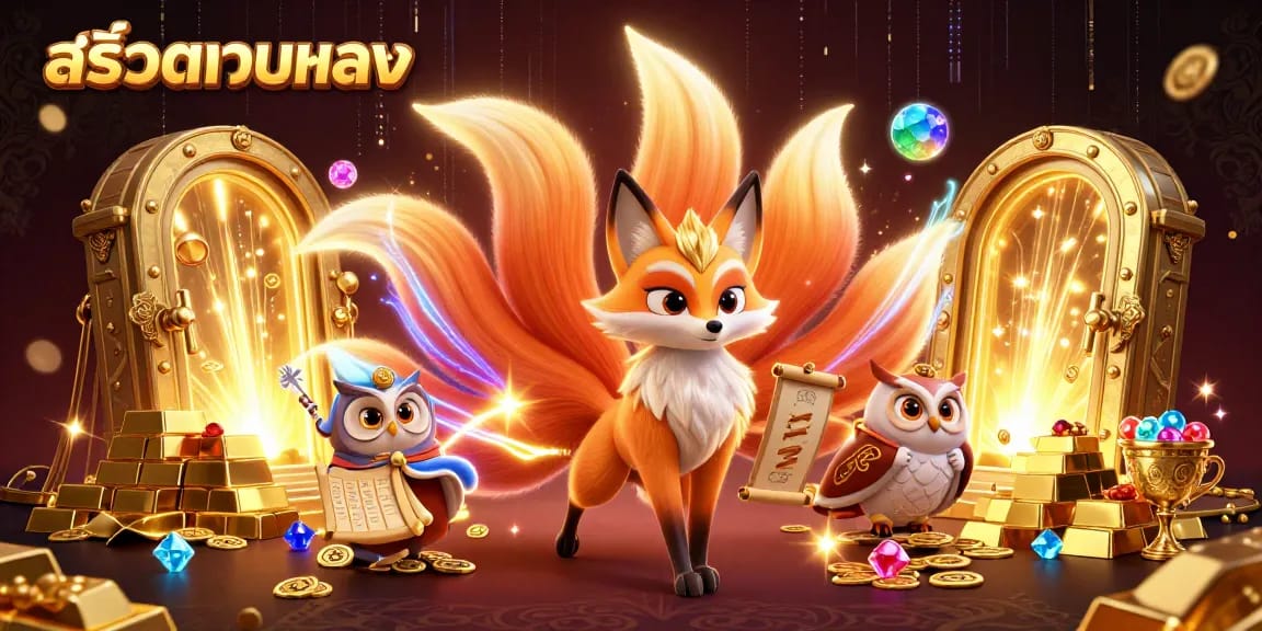 Experience สล็อตเว็บตรง like never before with this vibrant 3D casino illustration, showcasing dazzling characters and treasures.