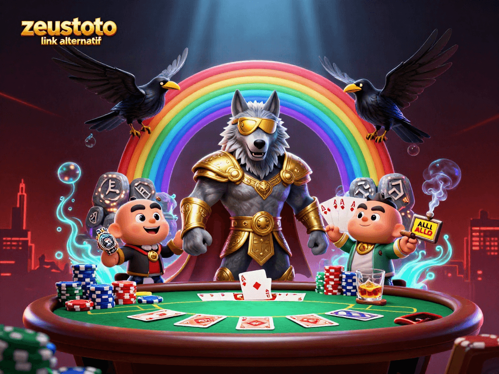 Experience the excitement of zeustoto link alternatif with a thrilling 3D Norse mythology casino scene