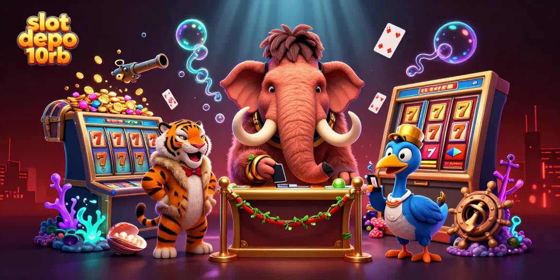 Experience thrilling action at slot depo 10rb with vibrant casino visuals and engaging characters.