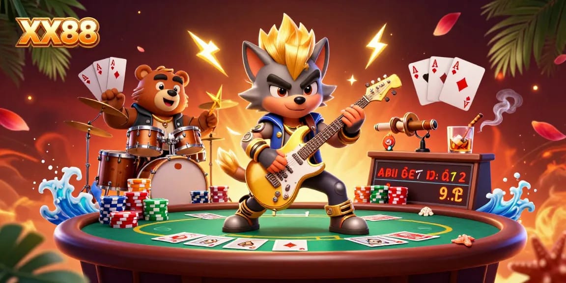 Experience thrilling gameplay at XX88 with a vibrant casino scene showcasing exciting poker elements.