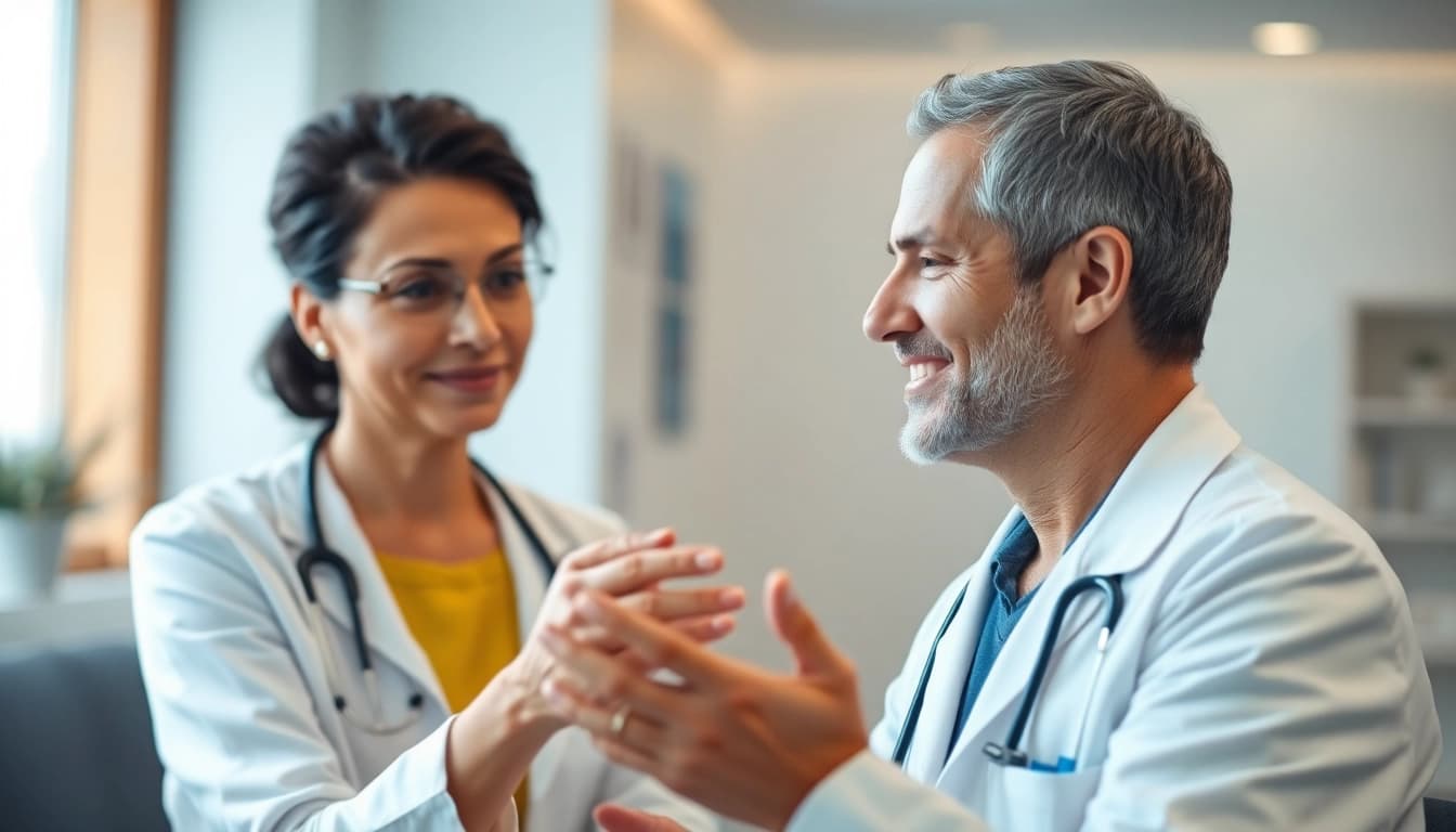 Enhance health awareness through a supportive conversation between doctor and patient.