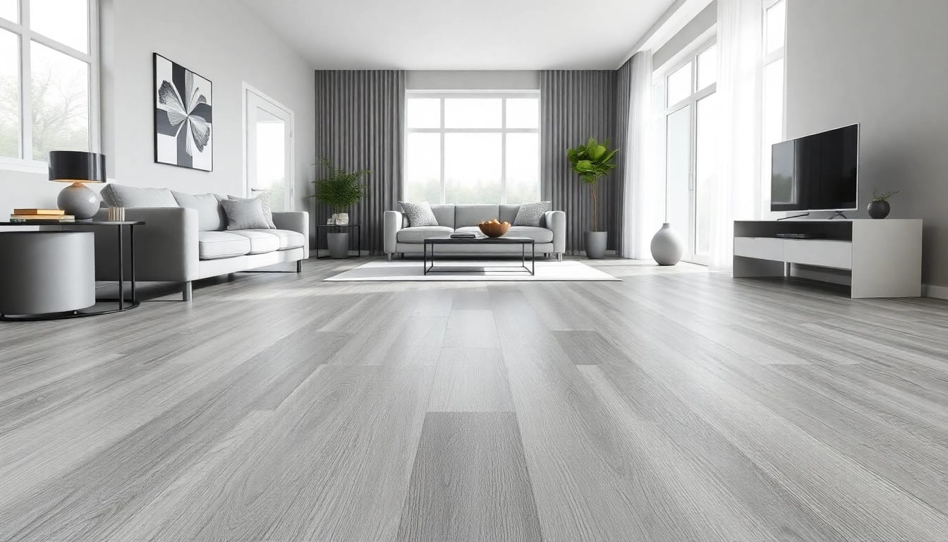 Transform your space with stunning grey vinyl flooring that complements modern interiors.