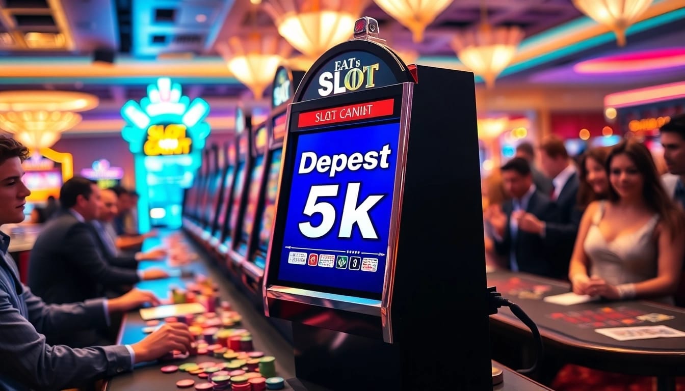 Menangkan jackpot dengan Slot Deposit 5k menggunakan mesin slot yang menarik di kasino.