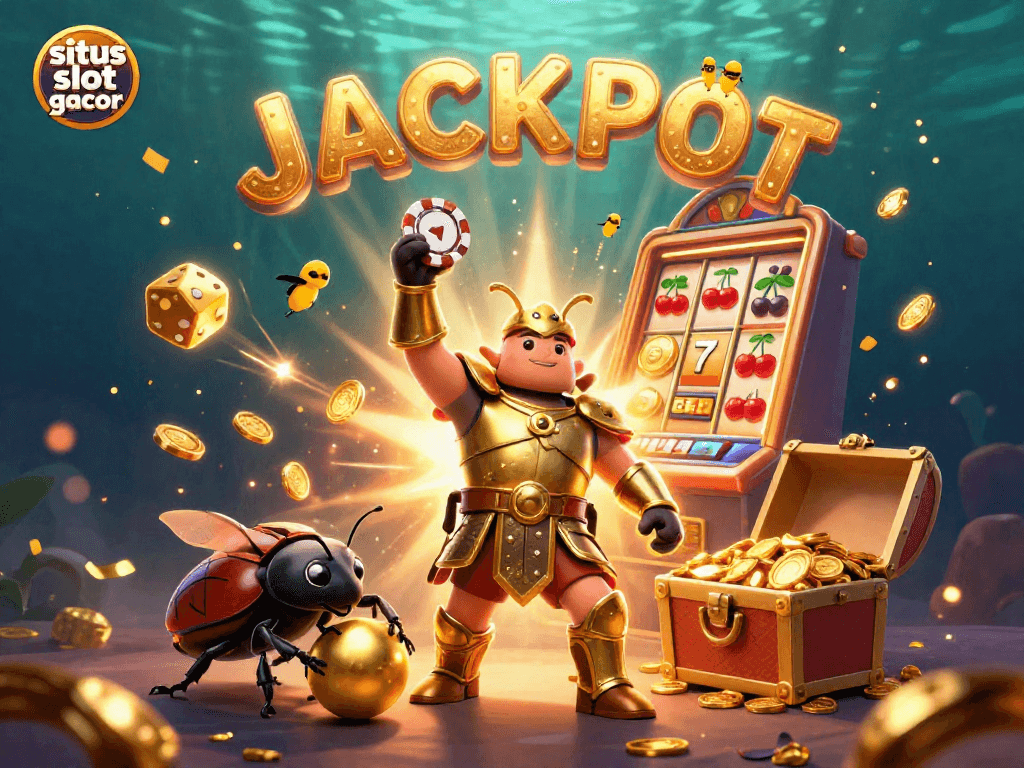Engage with situs slot gacor and experience the thrilling jackpot scene featuring lively characters, vibrant elements, and dynamic casino action.