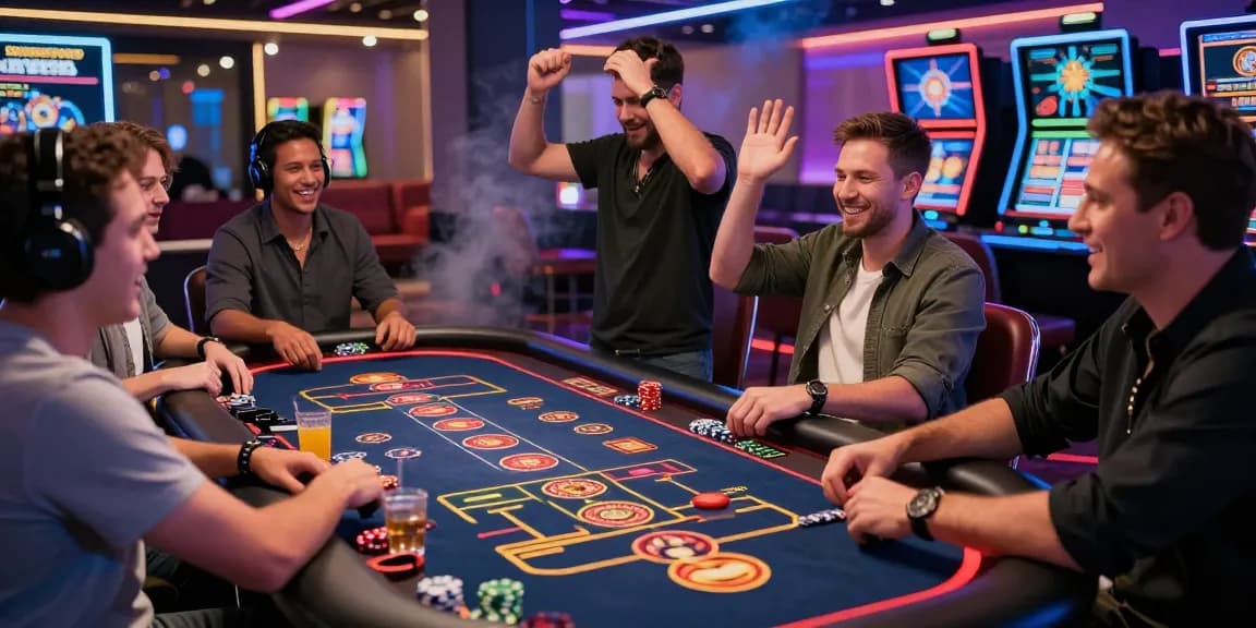 Exciting gaming moment at situs raja328 with players at a digital roulette table.