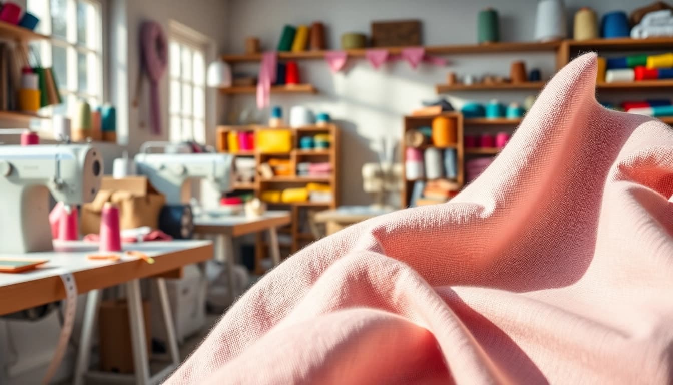 Verken de unieke textuur van wafelstof in een creatieve atelier setting.