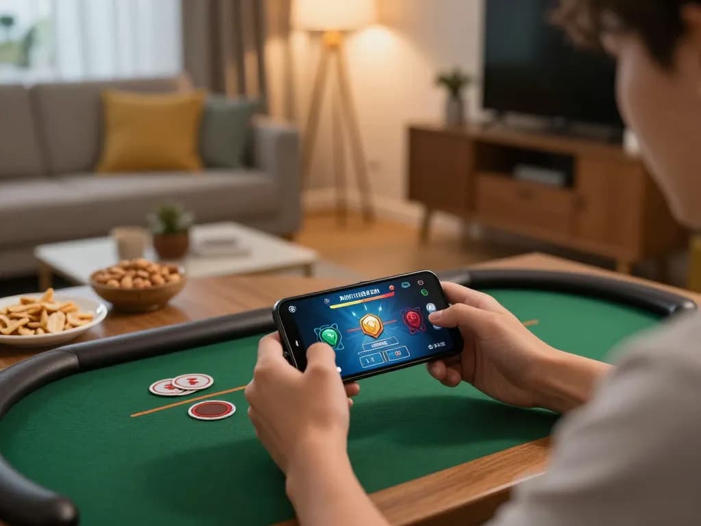 Experience mobile gaming with sunwinapk on a cozy evening, showcasing strategic gameplay.
