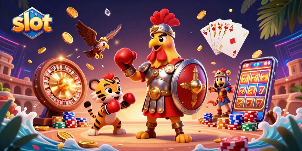 Spin the reels and win big with exciting slot games featuring vibrant characters and casino action.