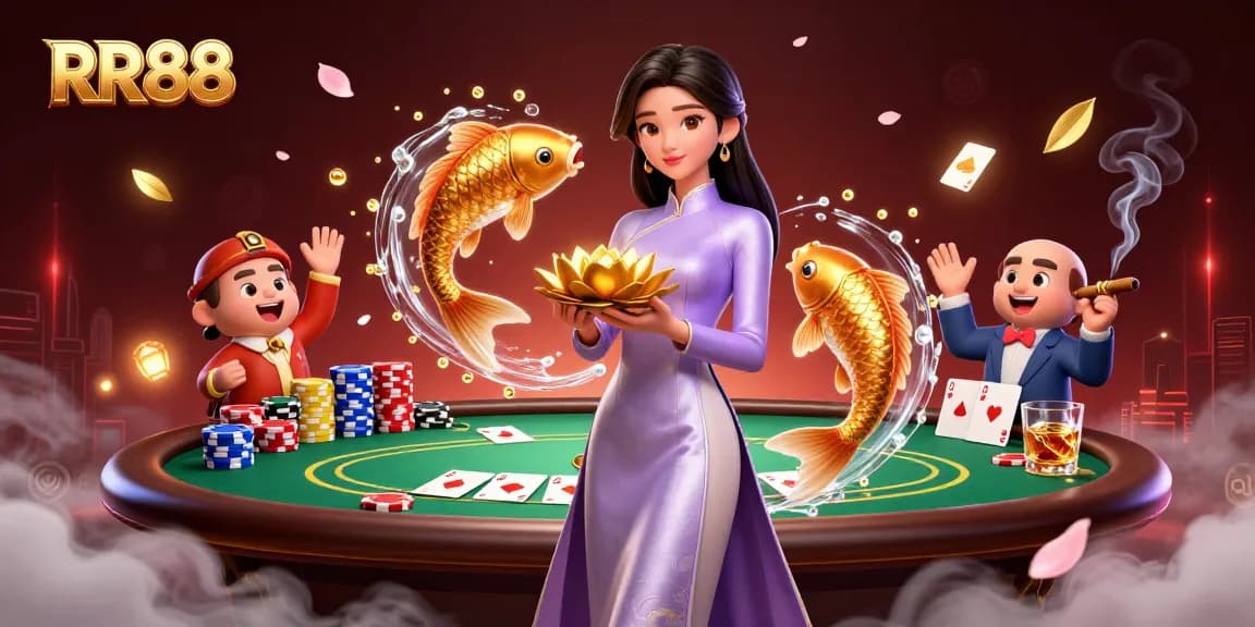 Experience thrilling gameplay at RR88 with an enchanting poker scene featuring immersive elements and rich details.