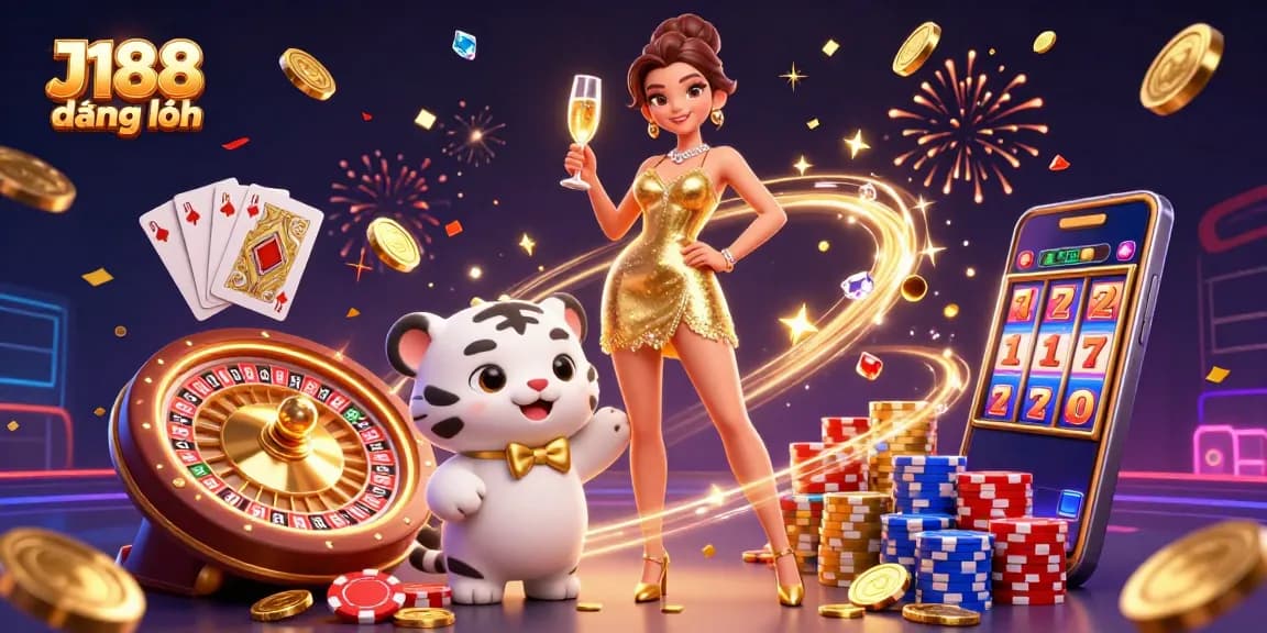 Experience winning excitement with J188 đăng nhập in a vibrant, interactive casino scene.