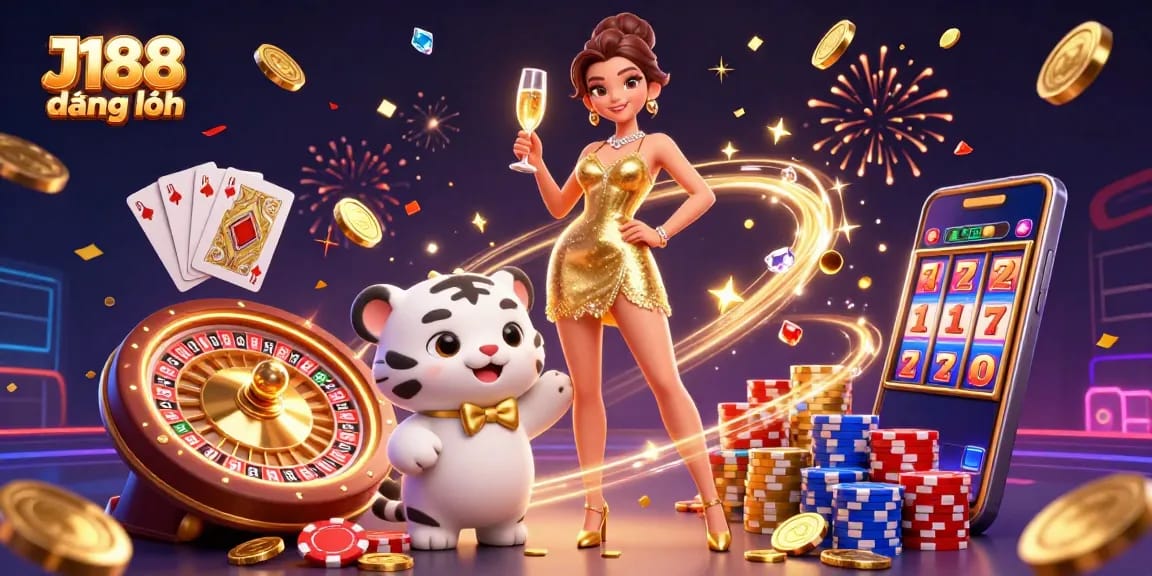 Experience winning excitement with J188 đăng nhập in a vibrant, interactive casino scene.