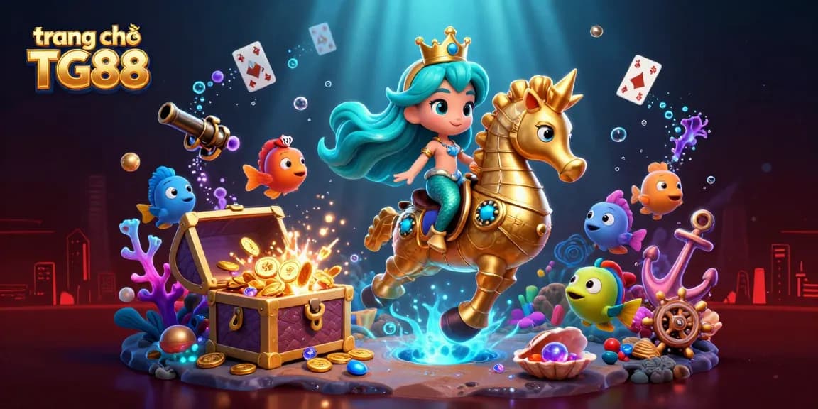 Engage with exclusive games and offers at trang chủ TG88, featuring a vibrant underwater casino scene.