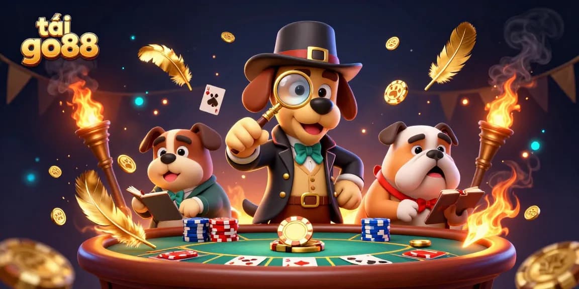 Experience thrilling gameplay with tải go88 at a vibrant poker table surrounded by treasure clues and excitement.