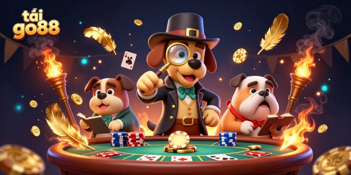 Experience thrilling gameplay with tải go88 at a vibrant poker table surrounded by treasure clues and excitement.