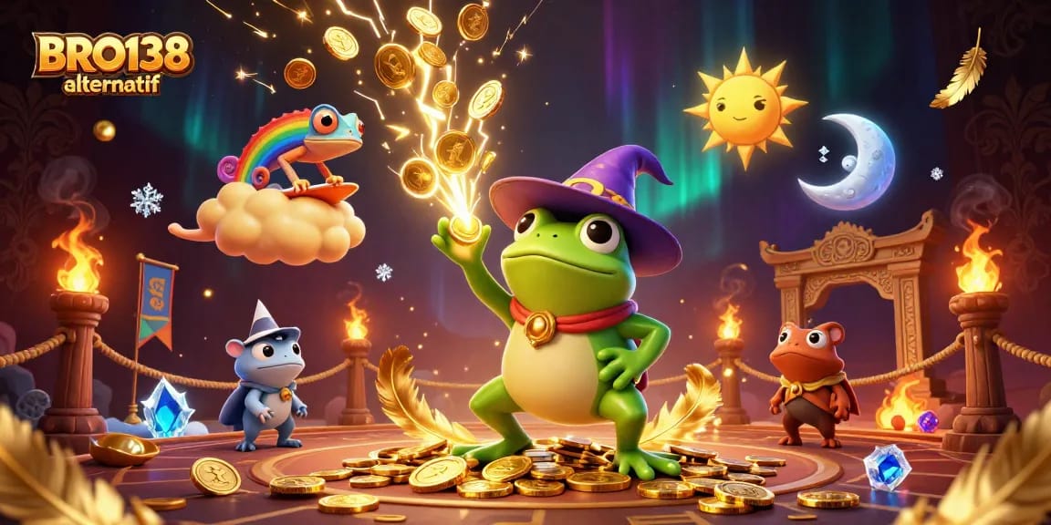 Play exciting slot games at BRO138 alternatif, featuring vibrant characters and immersive casino elements!