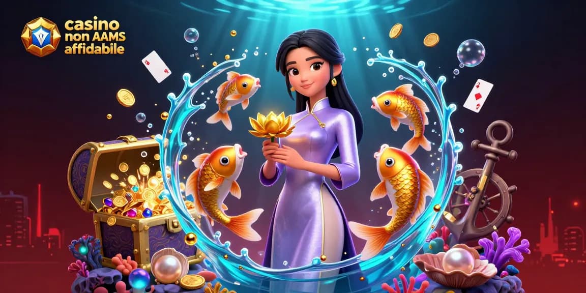 Scopri la vibrante scena dei casino non AAMS affidabile con una donna elegante e dinamici elementi di gioco.