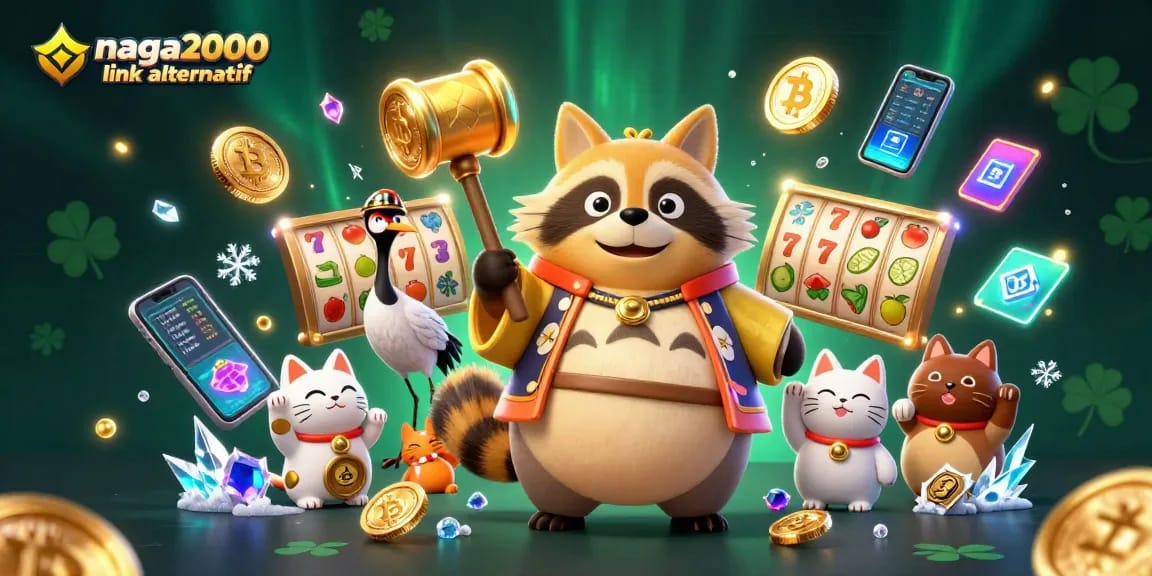 Taruhan seru di NAGA2000 link alternatif dengan simbol slot yang menguntungkan dan karakter ceria.