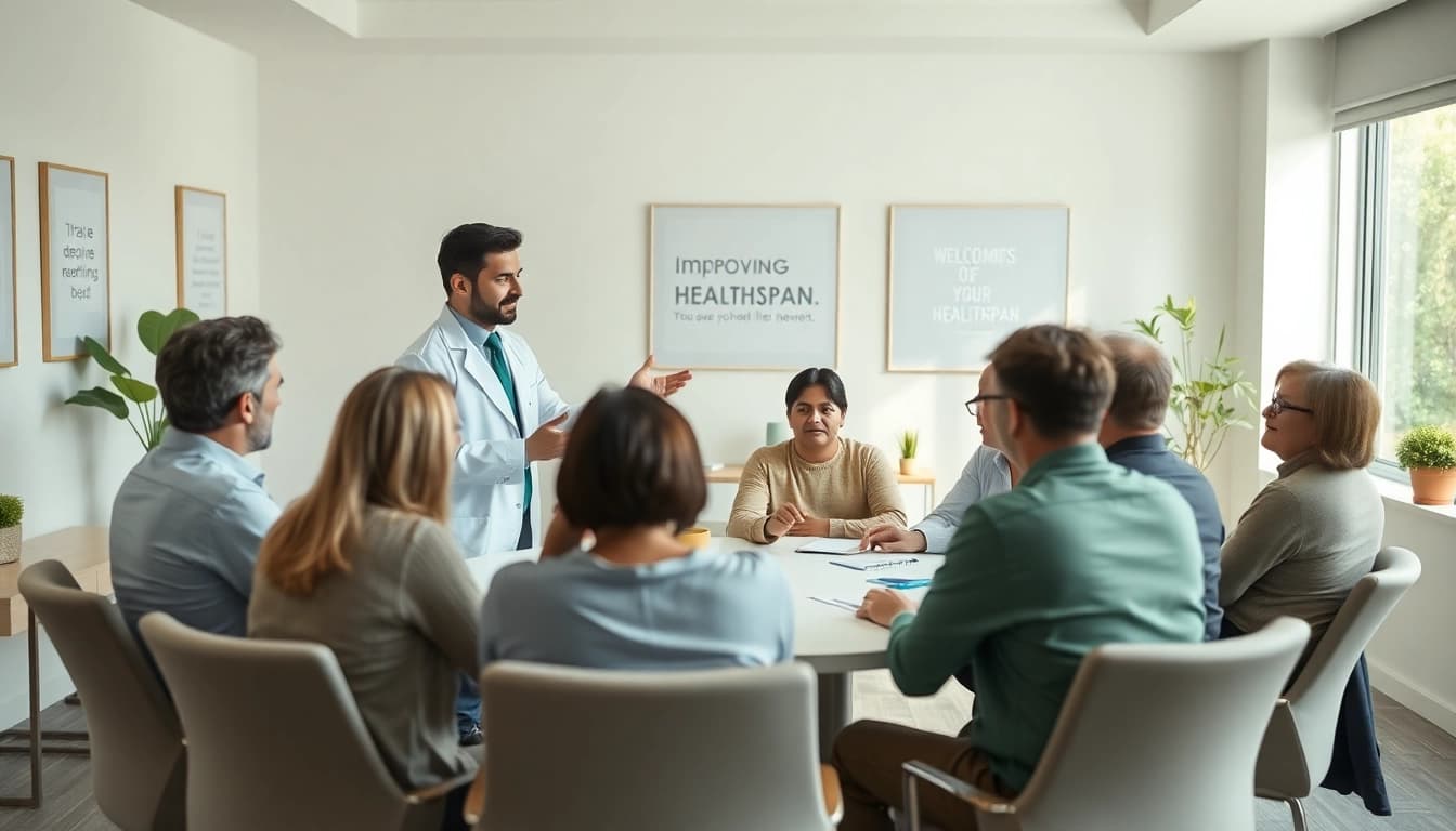 Enhance your healthspan through guidance from health experts amidst an inviting environment.
