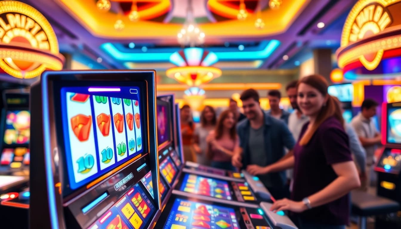 Rasakan keseruan dari plink slot dengan mesin slot berwarna-warni dan pemain yang antusias.