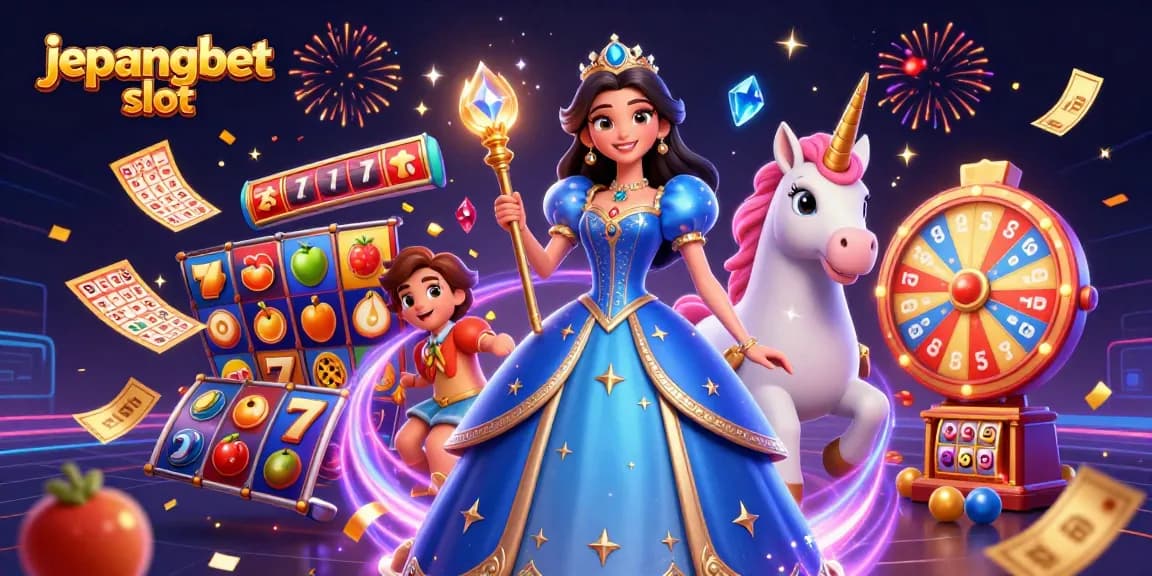 Experience the excitement of jepangbet slot with vibrant illustrations of online gaming and jackpots.
