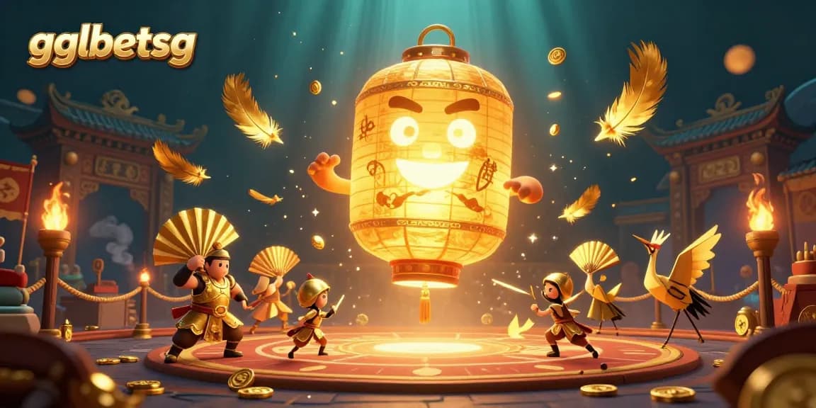 Engage with thrilling esports betting on gglbetsg featuring vibrant golden lantern spirits and warriors