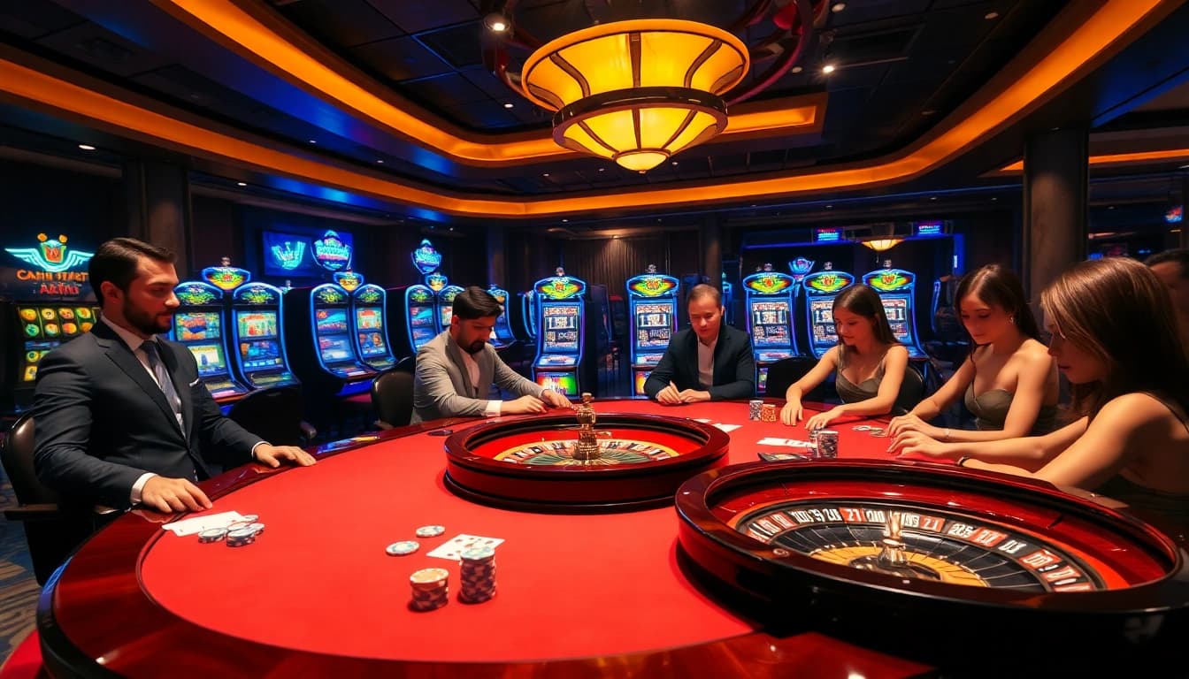 Experience high-stakes gaming at https://www.kjc.global/ with poker tables and vibrant slot machines.