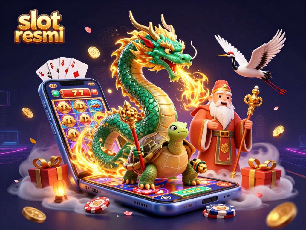 Experience thrilling slot resmi wins with a vibrant scene featuring a jade dragon and traditional symbols.