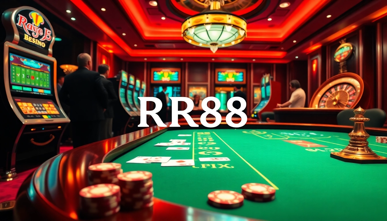 Experience thrilling gaming at RR88 with professional poker tables and exciting slot machines.