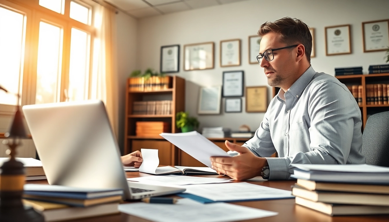 Expert truck accident attorney Clearwater advising a client in a modern office setting.