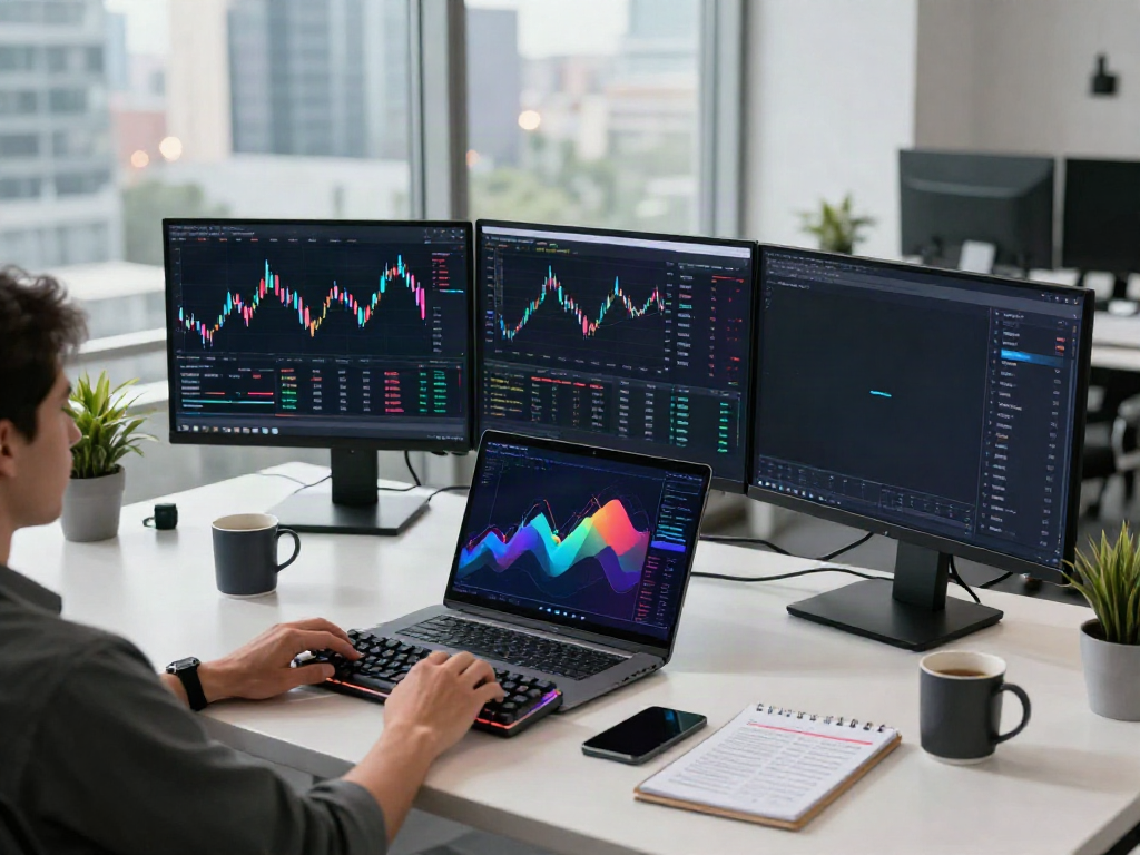 Dynamic trading workspace illustrating stock WebSocket API integration with modern technology and cryptocurrency analytics.