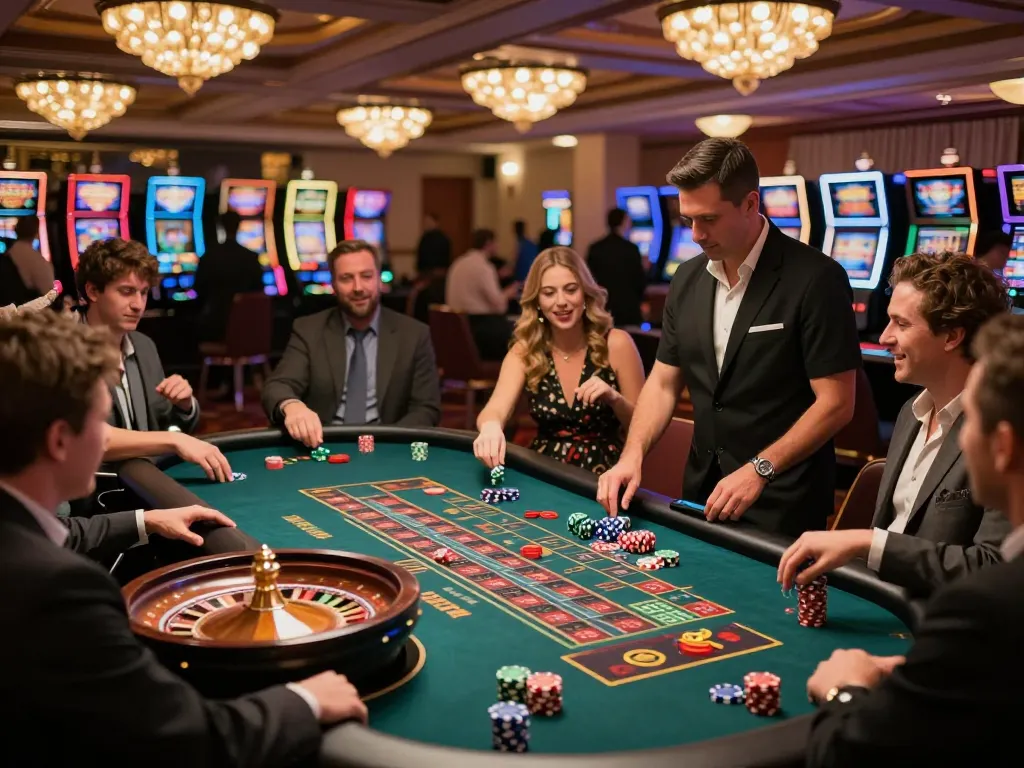 Scene permainan Toto Macau dengan pemain yang terlibat dalam strategi saat mereka bertaruh di meja roulette