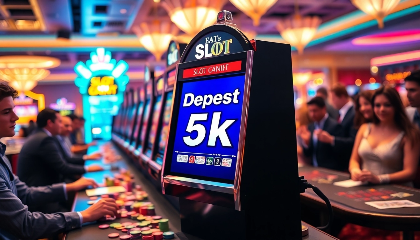 Menangkan jackpot dengan Slot Deposit 5k menggunakan mesin slot yang menarik di kasino.