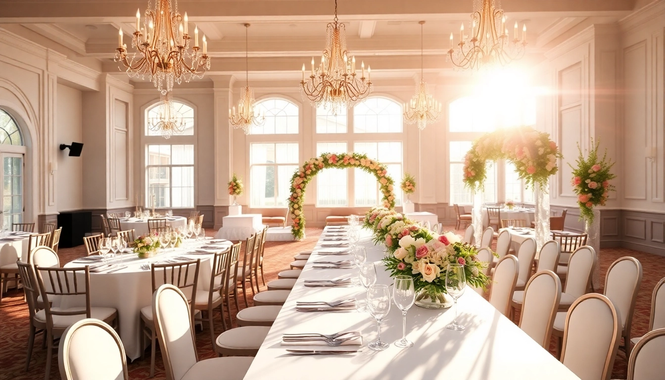 Stunning Wedding Event Space Jacksonville with elegant decor and floral arrangements.