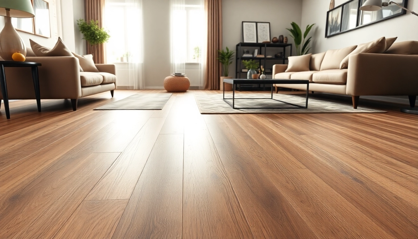Showcasing quality vinyl flooring in a stylish living room with warm decor.